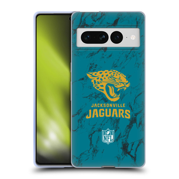 NFL Jacksonville Jaguars Graphics Coloured Marble Soft Gel Case for Google Pixel 7 Pro