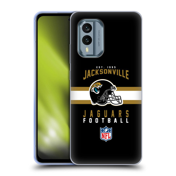 NFL Jacksonville Jaguars Graphics Helmet Typography Soft Gel Case for Nokia X30