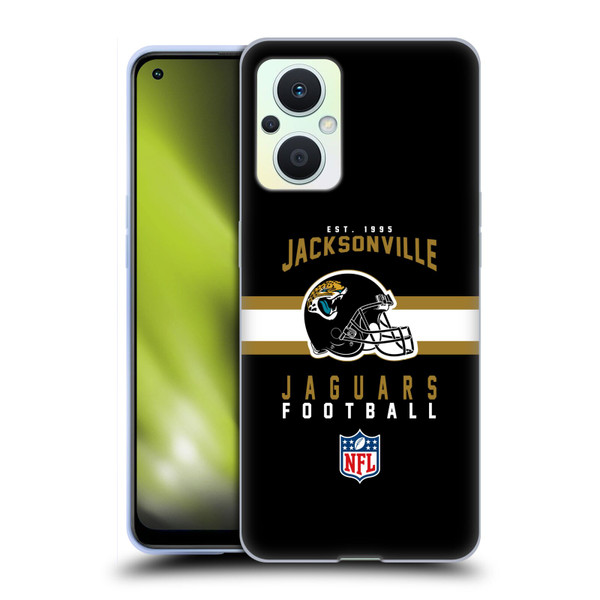 NFL Jacksonville Jaguars Graphics Helmet Typography Soft Gel Case for OPPO Reno8 Lite