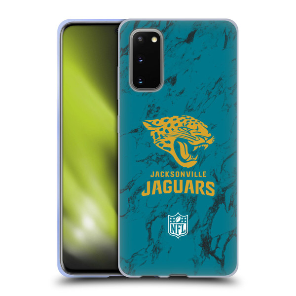 NFL Jacksonville Jaguars Graphics Coloured Marble Soft Gel Case for Samsung Galaxy S20 / S20 5G