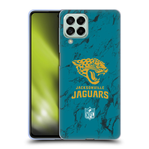 NFL Jacksonville Jaguars Graphics Coloured Marble Soft Gel Case for Samsung Galaxy M53 (2022)