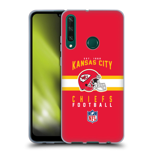NFL Kansas City Chiefs Graphics Helmet Typography Soft Gel Case for Huawei Y6p