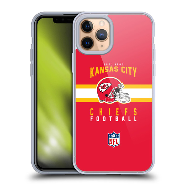 NFL Kansas City Chiefs Graphics Helmet Typography Soft Gel Case for Apple iPhone 11 Pro