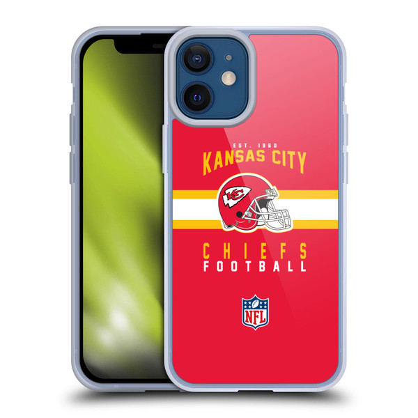 NFL Kansas City Chiefs Graphics Helmet Typography Soft Gel Case for Apple iPhone 12 Mini