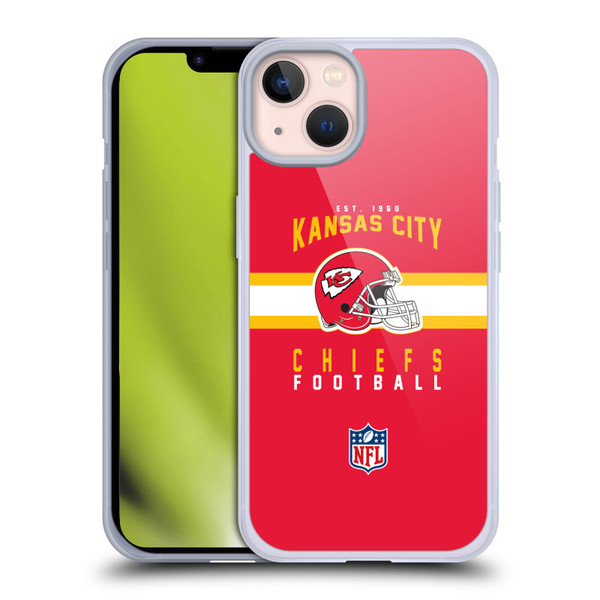 NFL Kansas City Chiefs Graphics Helmet Typography Soft Gel Case for Apple iPhone 13