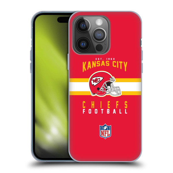 NFL Kansas City Chiefs Graphics Helmet Typography Soft Gel Case for Apple iPhone 14 Pro