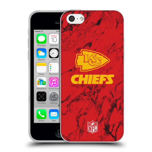 NFL Kansas City Chiefs Graphics Coloured Marble Soft Gel Case for Apple iPhone 5c
