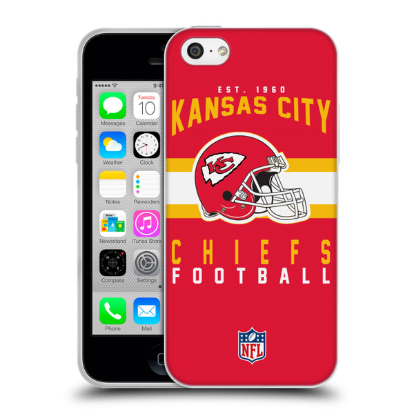 NFL Kansas City Chiefs Graphics Helmet Typography Soft Gel Case for Apple iPhone 5c