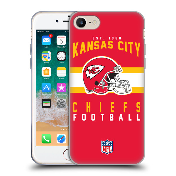 NFL Kansas City Chiefs Graphics Helmet Typography Soft Gel Case for Apple iPhone 7 / 8 / SE 2020 & 2022