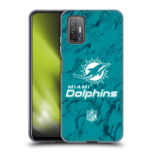 NFL Miami Dolphins Graphics Coloured Marble Soft Gel Case for HTC Desire 21 Pro 5G