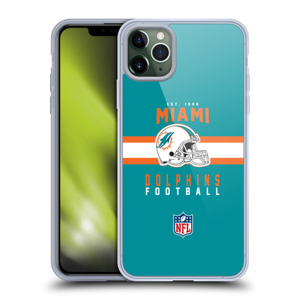 NFL Miami Dolphins Graphics Helmet Typography Soft Gel Case for Apple iPhone 11 Pro Max