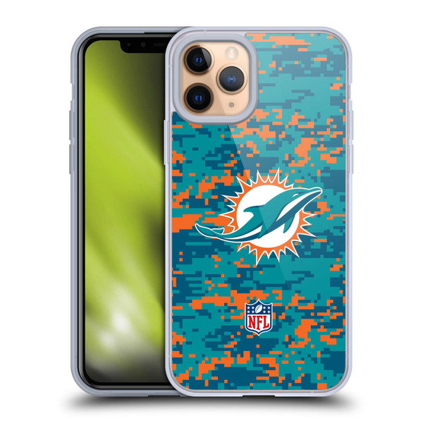 NFL Miami Dolphins Graphics Digital Camouflage Soft Gel Case for Apple iPhone 11 Pro