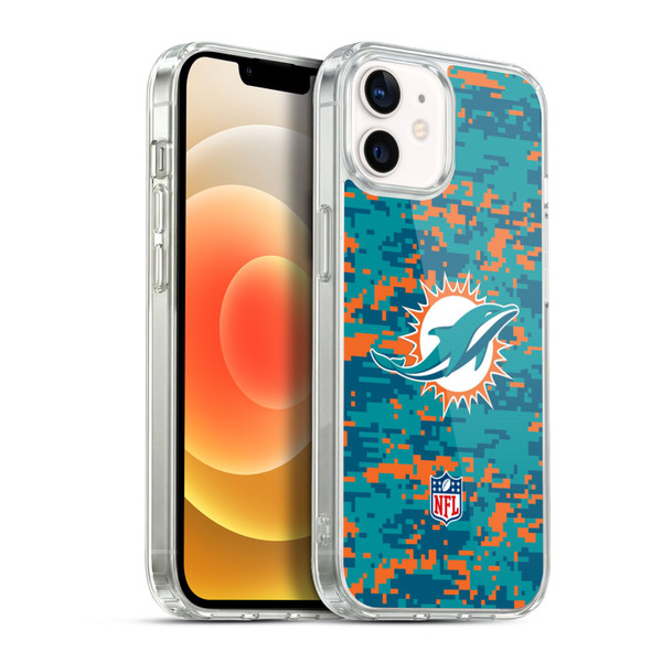 NFL Miami Dolphins Graphics Digital Camouflage Soft Gel Case for Apple iPhone 12 / iPhone 12 Pro & MagSafe