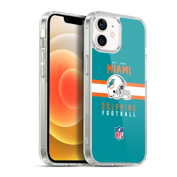 NFL Miami Dolphins Graphics Helmet Typography Soft Gel Case for Apple iPhone 12 / iPhone 12 Pro & MagSafe