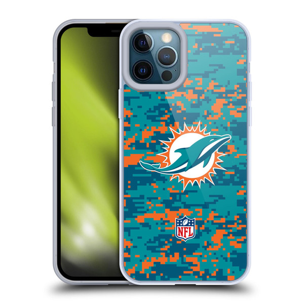 NFL Miami Dolphins Graphics Digital Camouflage Soft Gel Case for Apple iPhone 12 Pro Max