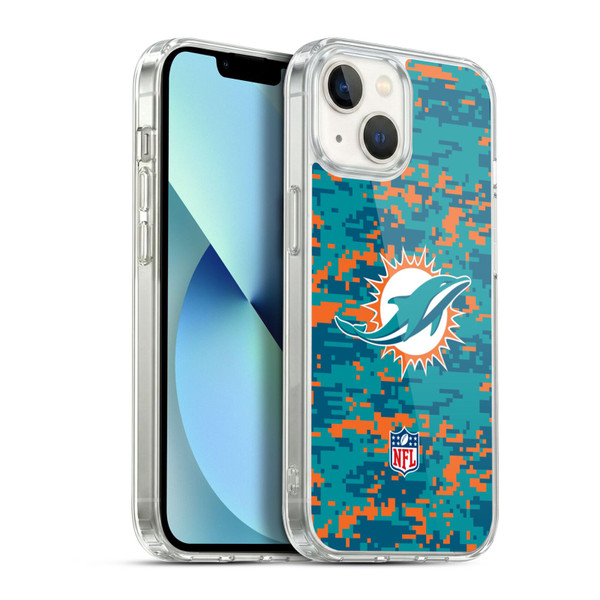 NFL Miami Dolphins Graphics Digital Camouflage Soft Gel Case for Apple iPhone 13