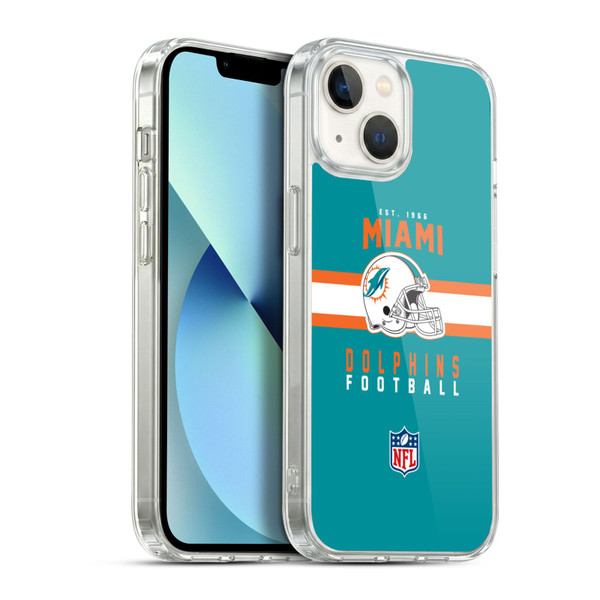 NFL Miami Dolphins Graphics Helmet Typography Soft Gel Case for Apple iPhone 13