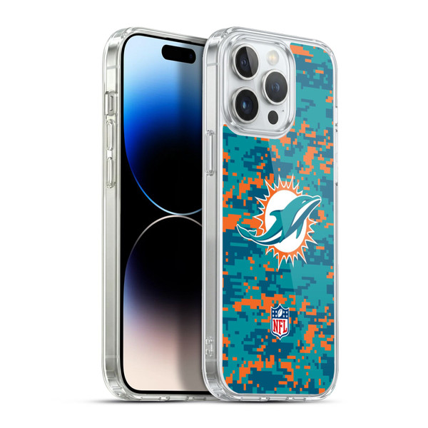 NFL Miami Dolphins Graphics Digital Camouflage Soft Gel Case for Apple iPhone 13 Pro Max & MagSafe