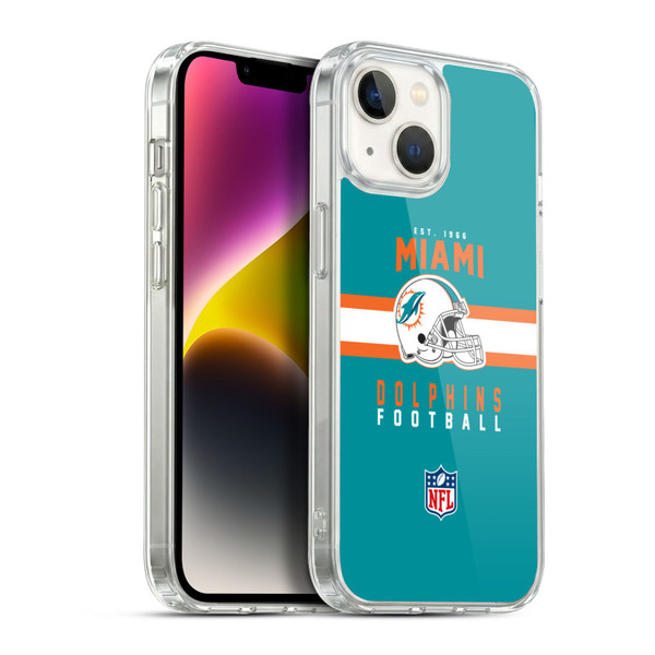 NFL Miami Dolphins Graphics Helmet Typography Soft Gel Case for Apple iPhone 14