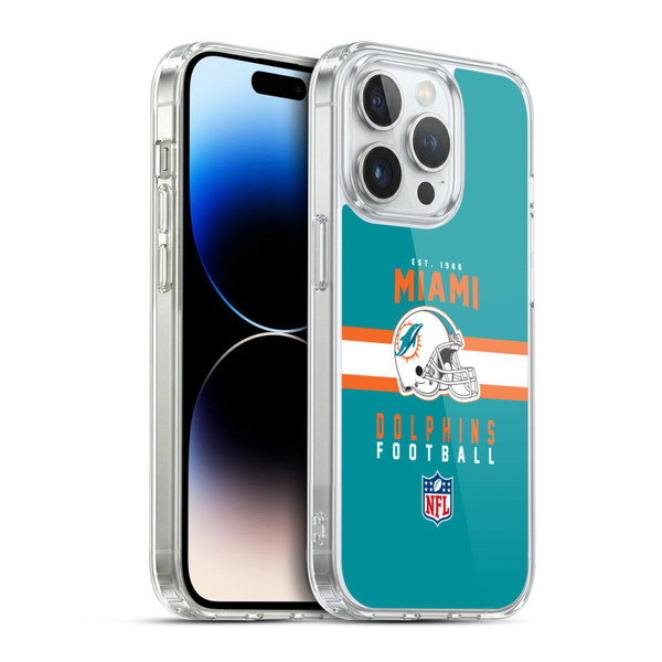 NFL Miami Dolphins Graphics Helmet Typography Soft Gel Case for Apple iPhone 14 Pro & MagSafe