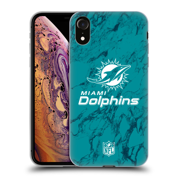 NFL Miami Dolphins Graphics Coloured Marble Soft Gel Case for Apple iPhone XR