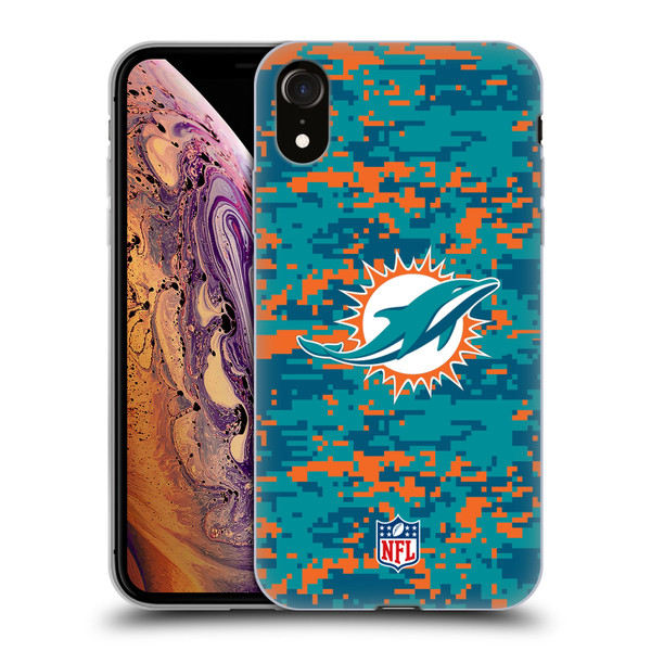 NFL Miami Dolphins Graphics Digital Camouflage Soft Gel Case for Apple iPhone XR