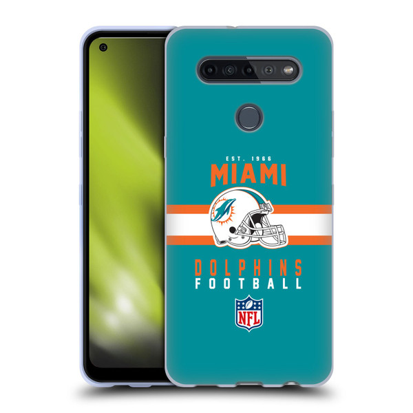 NFL Miami Dolphins Graphics Helmet Typography Soft Gel Case for LG K51S