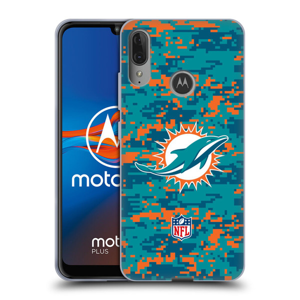 NFL Miami Dolphins Graphics Digital Camouflage Soft Gel Case for Motorola Moto E6 Plus