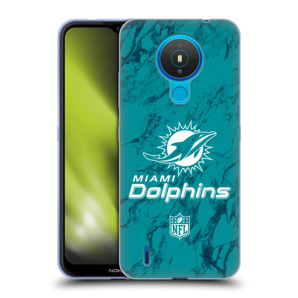 NFL Miami Dolphins Graphics Coloured Marble Soft Gel Case for Nokia 1.4