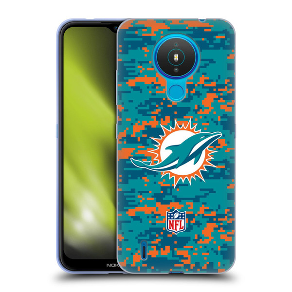 NFL Miami Dolphins Graphics Digital Camouflage Soft Gel Case for Nokia 1.4