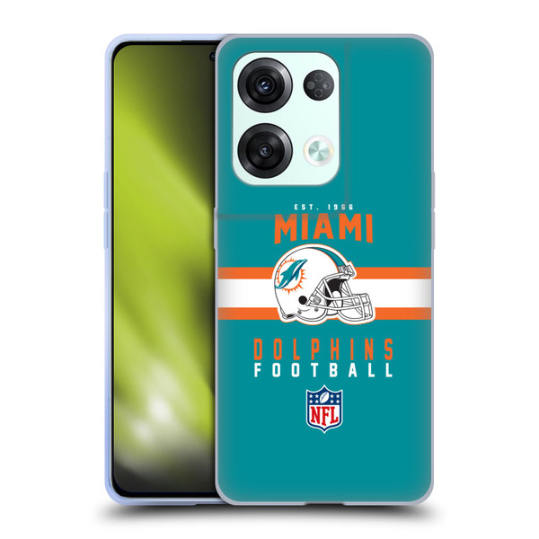 NFL Miami Dolphins Graphics Helmet Typography Soft Gel Case for OPPO Reno8 Pro
