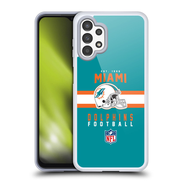 NFL Miami Dolphins Graphics Helmet Typography Soft Gel Case for Samsung Galaxy A13 (2022)