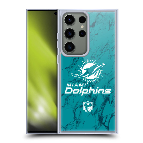 NFL Miami Dolphins Graphics Coloured Marble Soft Gel Case for Samsung Galaxy S23 Ultra 5G