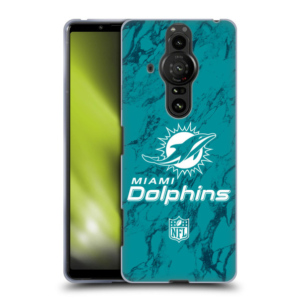 NFL Miami Dolphins Graphics Coloured Marble Soft Gel Case for Sony Xperia Pro-I