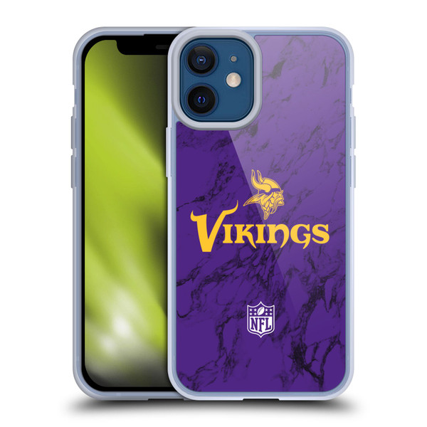 NFL Minnesota Vikings Graphics Coloured Marble Soft Gel Case for Apple iPhone 12 Mini