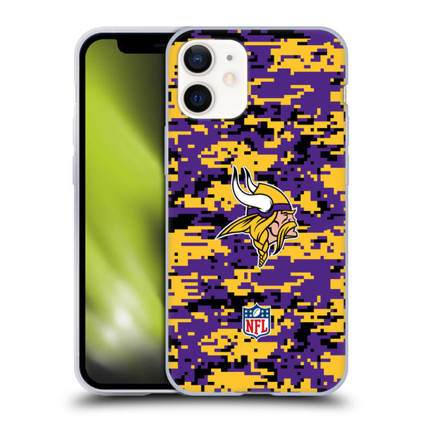 NFL Minnesota Vikings Graphics Digital Camouflage Soft Gel Case for Apple iPhone 12 Mini