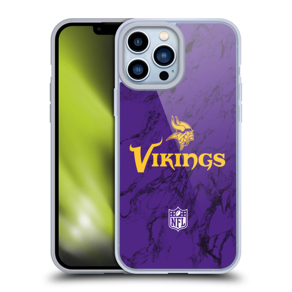 NFL Minnesota Vikings Graphics Coloured Marble Soft Gel Case for Apple iPhone 13 Pro Max