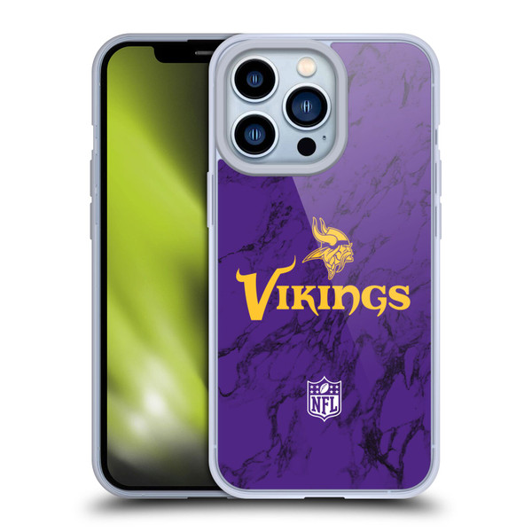 NFL Minnesota Vikings Graphics Coloured Marble Soft Gel Case for Apple iPhone 13 Pro