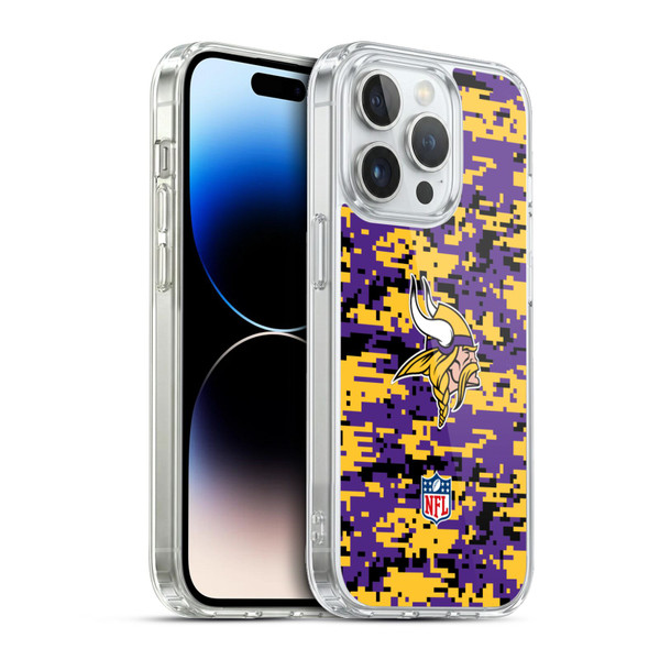 NFL Minnesota Vikings Graphics Digital Camouflage Soft Gel Case for Apple iPhone 13 Pro & MagSafe
