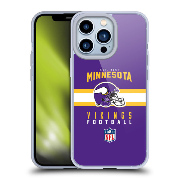 NFL Minnesota Vikings Graphics Helmet Typography Soft Gel Case for Apple iPhone 13 Pro