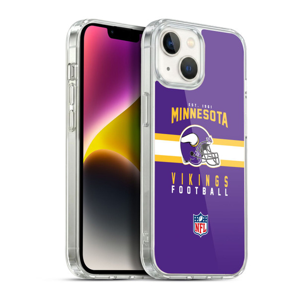 NFL Minnesota Vikings Graphics Helmet Typography Soft Gel Case for Apple iPhone 14