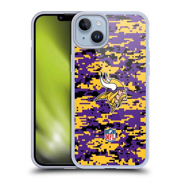 NFL Minnesota Vikings Graphics Digital Camouflage Soft Gel Case for Apple iPhone 14 Plus