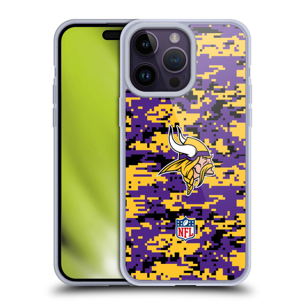 NFL Minnesota Vikings Graphics Digital Camouflage Soft Gel Case for Apple iPhone 14 Pro Max