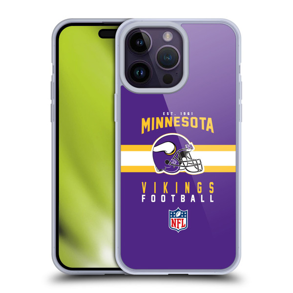 NFL Minnesota Vikings Graphics Helmet Typography Soft Gel Case for Apple iPhone 14 Pro Max