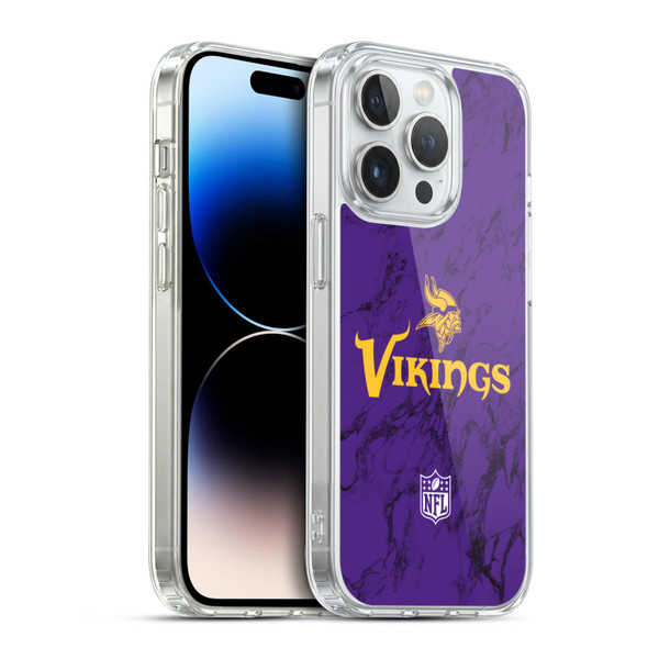 NFL Minnesota Vikings Graphics Coloured Marble Soft Gel Case for Apple iPhone 14 Pro & MagSafe