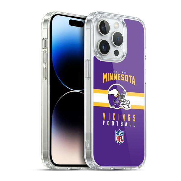 NFL Minnesota Vikings Graphics Helmet Typography Soft Gel Case for Apple iPhone 14 Pro & MagSafe
