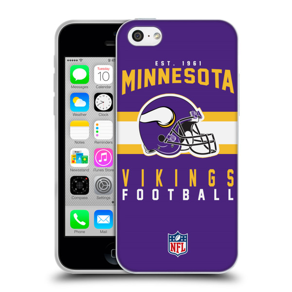 NFL Minnesota Vikings Graphics Helmet Typography Soft Gel Case for Apple iPhone 5c