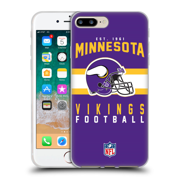 NFL Minnesota Vikings Graphics Helmet Typography Soft Gel Case for Apple iPhone 7 Plus / iPhone 8 Plus