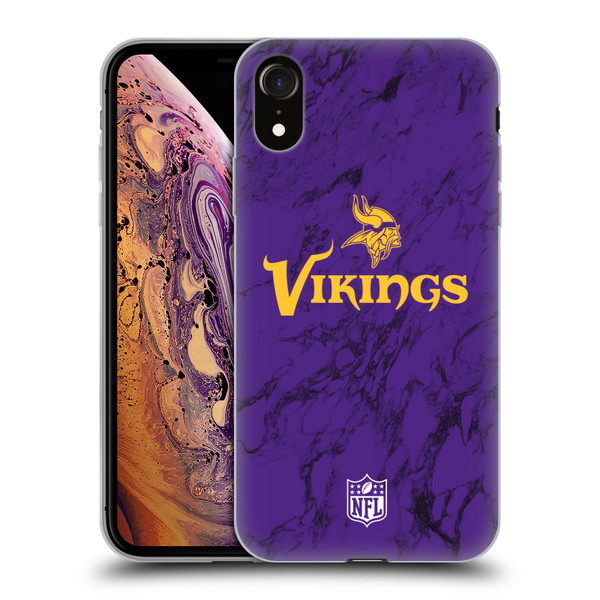 NFL Minnesota Vikings Graphics Coloured Marble Soft Gel Case for Apple iPhone XR