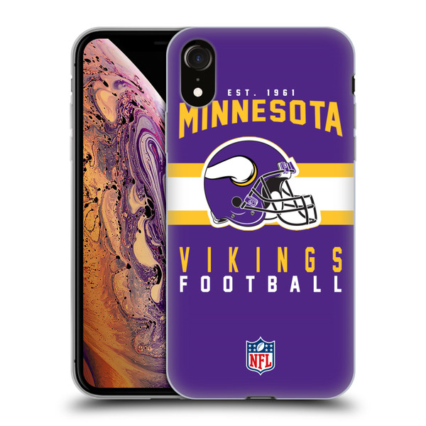 NFL Minnesota Vikings Graphics Helmet Typography Soft Gel Case for Apple iPhone XR